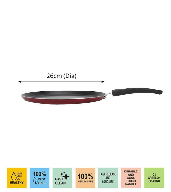 HOMETALES - Non-stick Cookware Flat Dosa Tawa, 26 cm Dia, 2.5 mm Thick