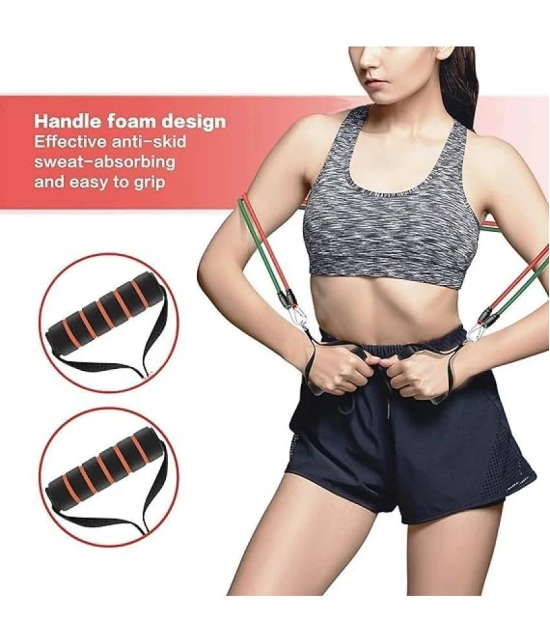 Resistance Band Set with Handles, Portable Toning Tubes with Door Anchor Bag and Ankle Straps Included Set - 11 , Pack of 1 - Multi Color