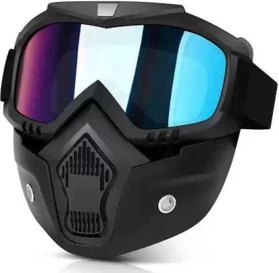 Anti-Scratch UV Protective Windproof Motorcycle Mask with Open Face & Eyewear Shield