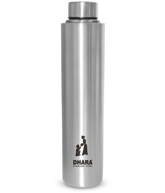 Dhara Stainless Steel Silver Water Bottle 1000ml mL ( Set of 1 ) - Silver