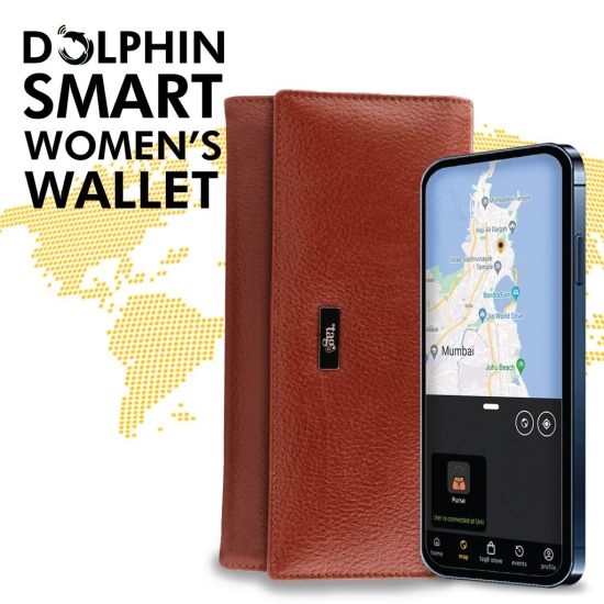 tag8 - Dolphin Bluetooth Womens Smart Wallet Purse for ladies