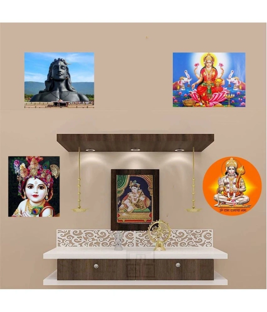 Asmi Collection Set of 4 God Hanuman Shiva Krishna for Temple Wall Sticker ( 60 x 60 cms )