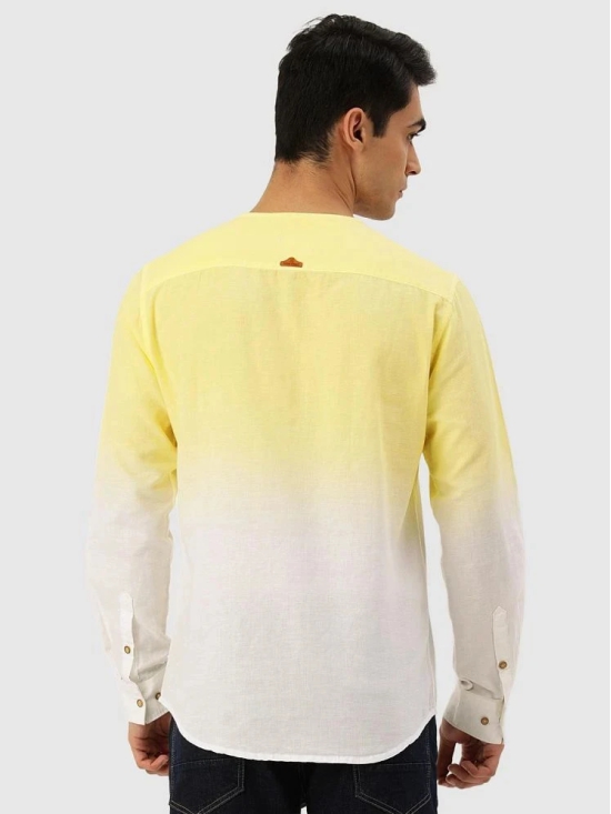 Bene Kleed Yellow Cotton Blend Mens Regular Kurta ( Pack of 1 ) - None