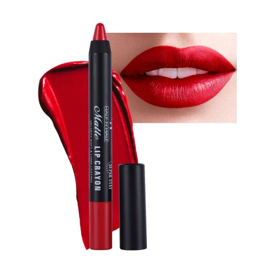 Buy 1 Get 1 free! Half N Half Matte Lip Crayon LS-19-01 HOT RED  (LS-19-01 HOT RED, 3.5 g)