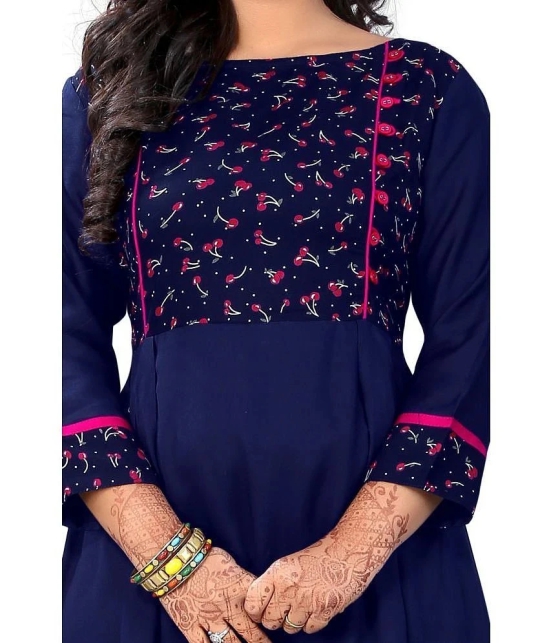 Vbuyz - Blue Rayon Womens Anarkali Kurti ( Pack of 1 ) - None