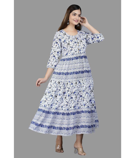 Smien - Navy Blue Cotton Women's Anarkali Kurti ( Pack of 1 ) - None