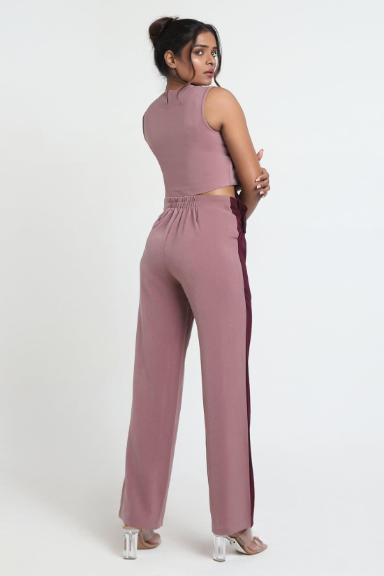 Skewed Formal Trousers-Wine Pink / M