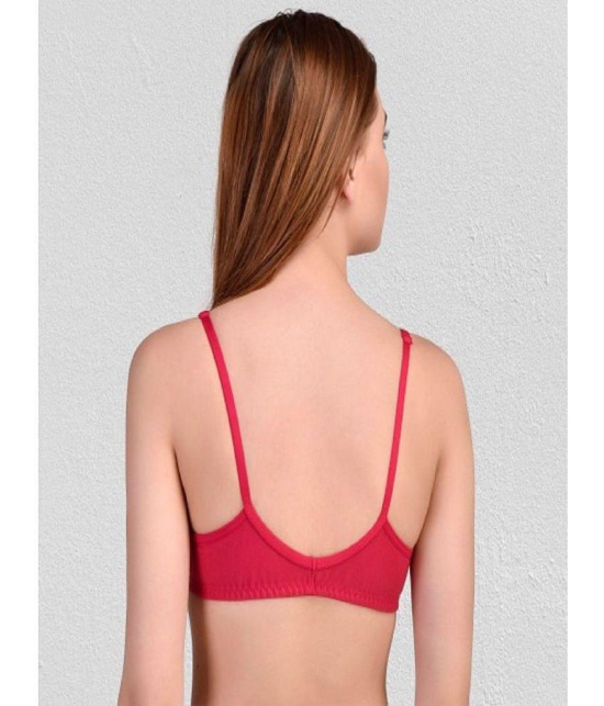 Zourt - Burgundy Cotton Non Padded Women's Everyday Bra ( Pack of 3 ) - None