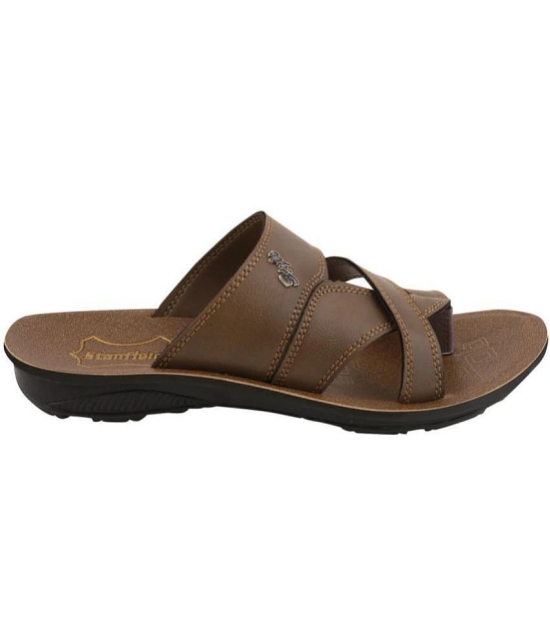 Stanfield - Coffee Mens Leather Slipper - None