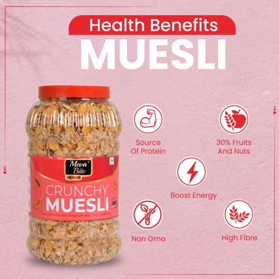 Mevabite Muesli 1 kg - Nutty Nirvana | No Maida | Millets & Cereals - Muesli Fruit and Nuts - Oats Multigrain - Healthy Food & Breakfast Cereal - Diet Food