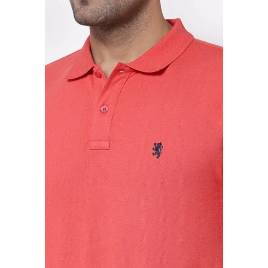 Red Tape Men Coral Polo Neck T-Shirt