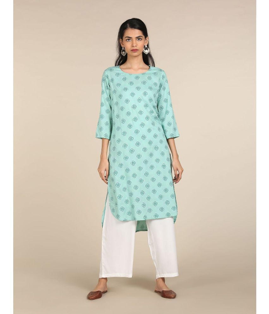 Karigari - Asymmetrical Rayon Green Women's Kurti ( Pack of 1 ) - None