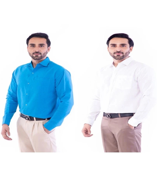 DESHBANDHU DBK 100% Cotton Regular Fit Solids Full Sleeves Mens Casual Shirt - Multi ( Pack of 2 ) - None