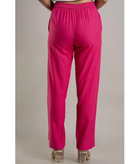 Doriya - Pink Cotton Blend Straight Women's Palazzos ( Pack of 1 ) - None