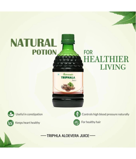 NUTROCOPIA Triphala Juice | 100% Ayurvedic | Relieves Constipation & Improves Digestion | No Added Sugar - 400 ML (Pack of 3)