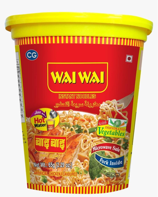 Wai Wai Cup Noodles Chicken Flavour 65 Gm