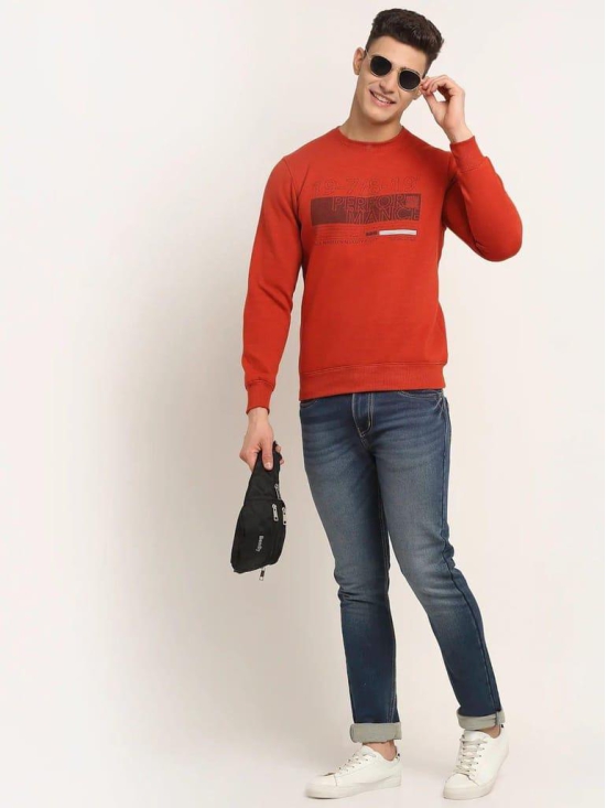 Rodamo Men Rust Printed Sweatshirt