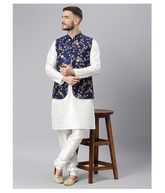 Hangup Navy Polyester Nehru Jacket Single Pack - None