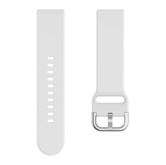 Exelent Silicone 19mm Replacement Band Strap with Metal Buckle Compatible with Smart Watch White