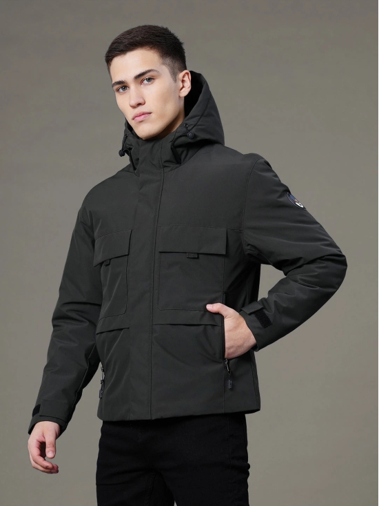 RedTape Hooded Padded Jacket for Men |  Zipper & Button Closure | Enhanced Comfort