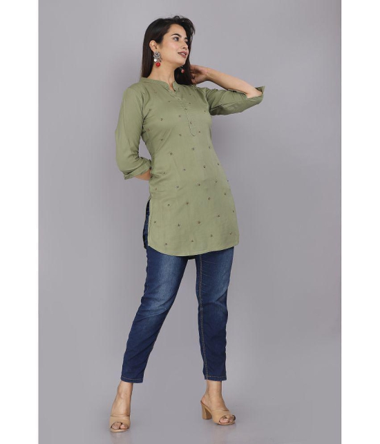 JC4U Green Rayon Womens Tunic ( Pack of 1 ) - None