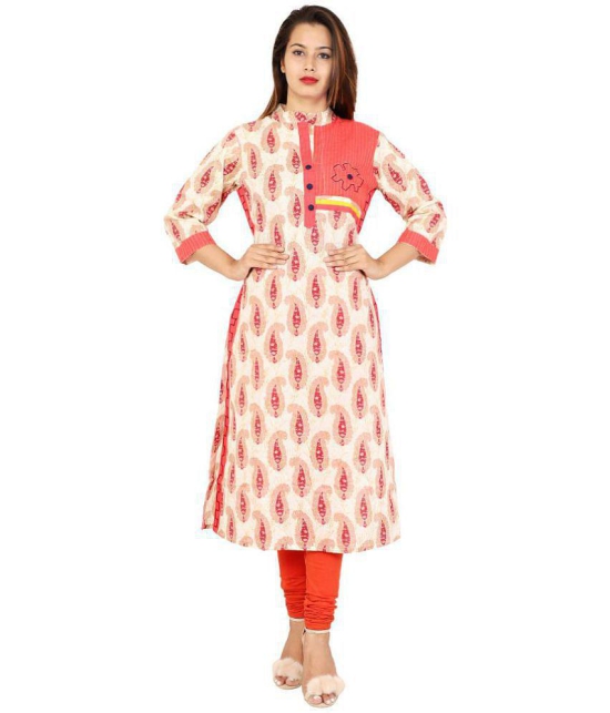 Rangun Red Cotton Silk Straight Kurti - Single - M