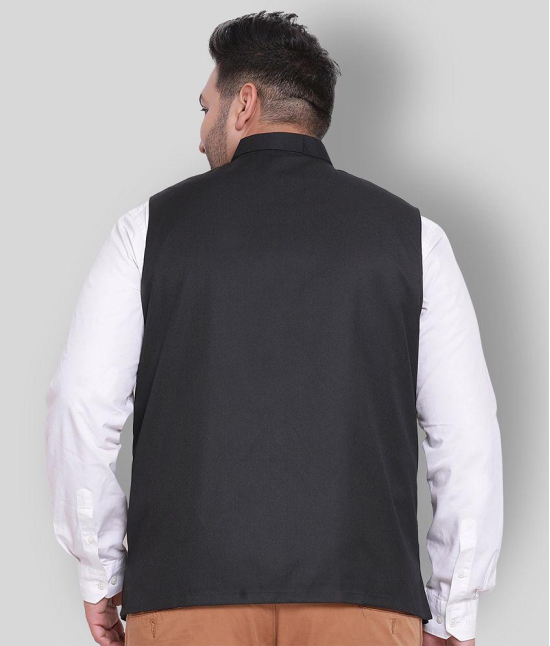 Hangup Black Cotton Blend Nehru Jacket - None