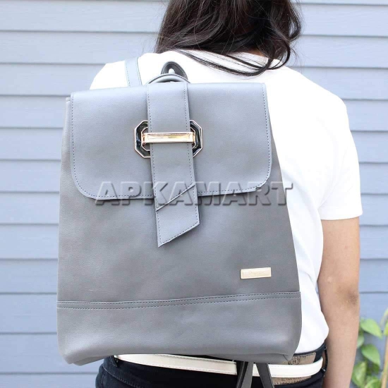 Grey Backpack Bag -  For Women | Girls | Office | Casual - 13 Inch