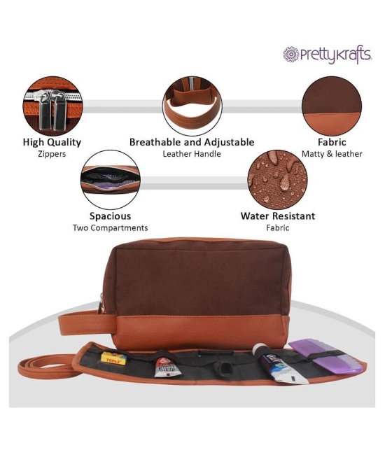 PrettyKrafts Brown Travel Kit - 2 Pcs - Brown