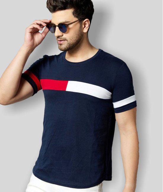 GESPO - Navy Blue Cotton Regular Fit Mens T-Shirt ( Pack of 1 ) - None