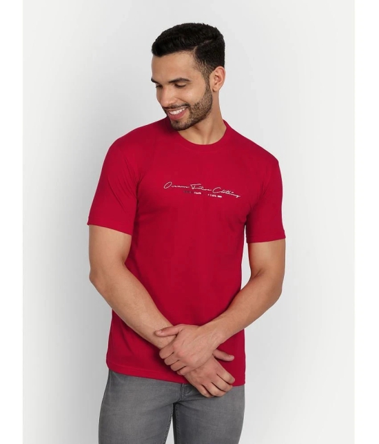 Zeffit - Red Cotton Blend Regular Fit Mens T-Shirt ( Pack of 1 ) - None