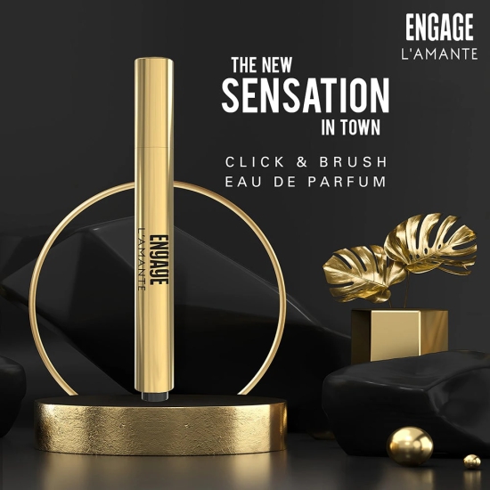 Engage Lamante Click  Brush Perfume Pen for Women Eau De Parfum Skin Friendly-Engage Lamante Click & Brush Perfume Pen for Women, Eau De Parfum, Skin Friendly