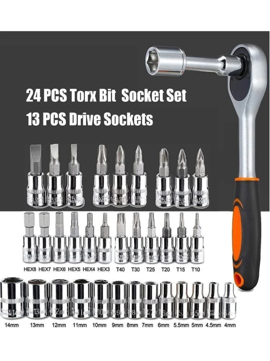 Multipurpose 2 in 1 tool kit Wrench Socket 46 Pcs Screwdriver Set