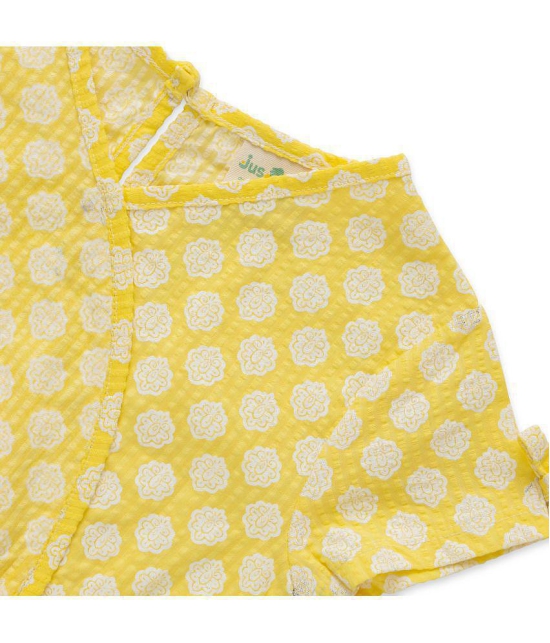 Juscubs - Yellow Cotton Girls Frock ( Pack of 1 ) - None