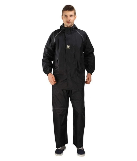 Goodluck Nylon Raincoat Set - Black - XXL