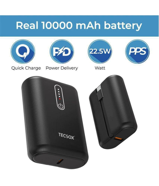 Tecsox 10000 -mAh 5V/3A Li-Polymer Power Bank - Black