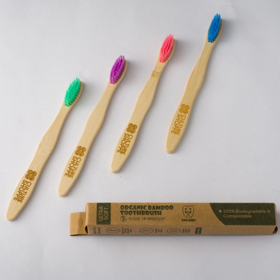 Bamboo Toothbrush for Kids - Pack of 4-