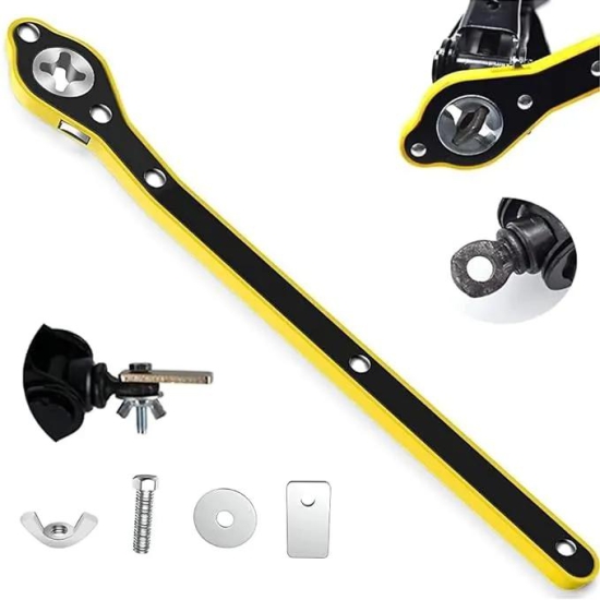 Car Jack Wrench 360 forward Labor-Saving design Scissor Jack Lift Speed Handle Tool Jack Lug Handle Tool (car jack wrench Yellow)