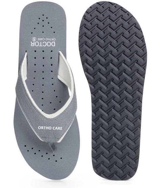 DOCTOR EXTRA SOFT - Light Grey Womens Thong Flip Flop - None