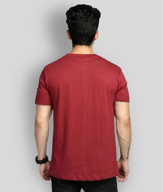 Glito - Maroon Cotton Blend Regular Fit Mens T-Shirt ( Pack of 1 ) - None