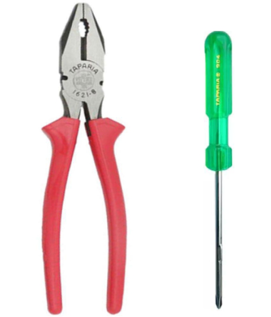 Taparia-1621-8inch Plier and 2in1 Screwdriver 904-4inch Hand Tool Combo