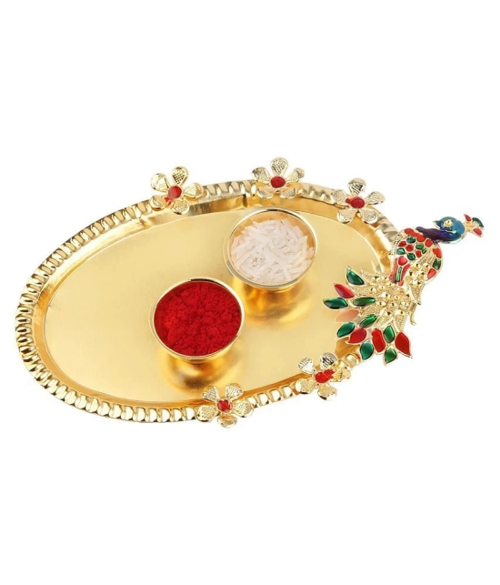 Stylish  Bhaiya Rakhi  BRO Designer Pendent  For Bhaiya/Brother/Bhai With Roli Chawal And 1 Greeting Card 1 Kankawati Pooja Thali - None