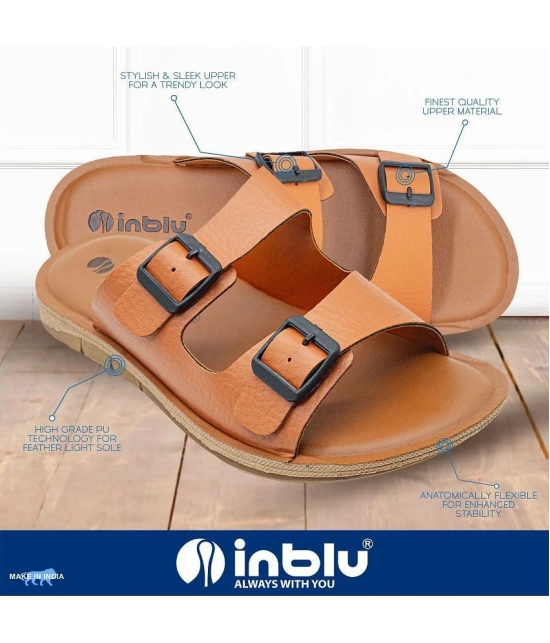 Inblu Tan Mens Slide Flip Flop - None