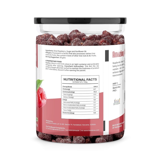 Zucchero Amazing Dried Raspberry [Anti-oxidant Rich] 400g | Crunchy & Chewy Texture