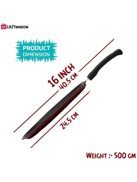 LAZYWINDOW Hard Anodised Flat Tawa ( Pack of 2 ) - Maroon