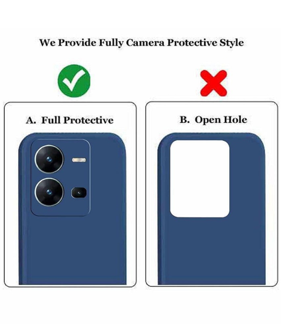 Case Vault Covers - Blue Silicon Plain Cases Compatible For Vivo V25 ( Pack of 1 ) - Blue