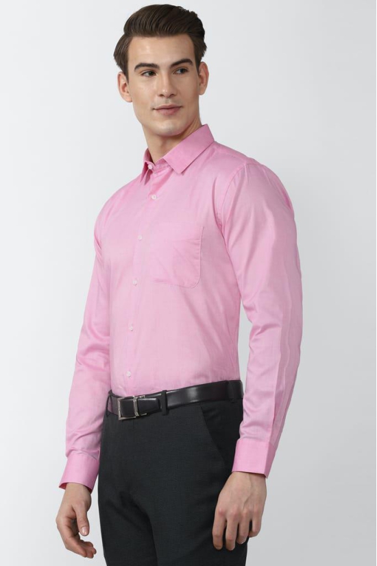 Men Pink Regular Fit Formal Full Sleeves Formal Shirt