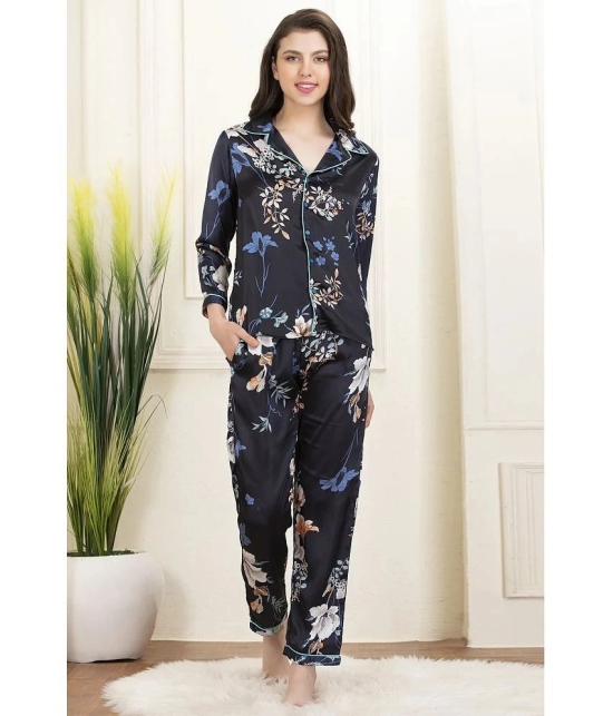 Clovia Satin Nightsuit Sets - Blue Pack of 2 - 2XL