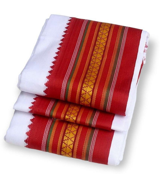 Abhikram - Cotton Bath Towel ( Pack of 1 ) - Red - Red