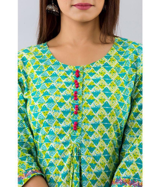 FabbibaPrints - Green Rayon Womens Straight Kurti ( Pack of 1 ) - None